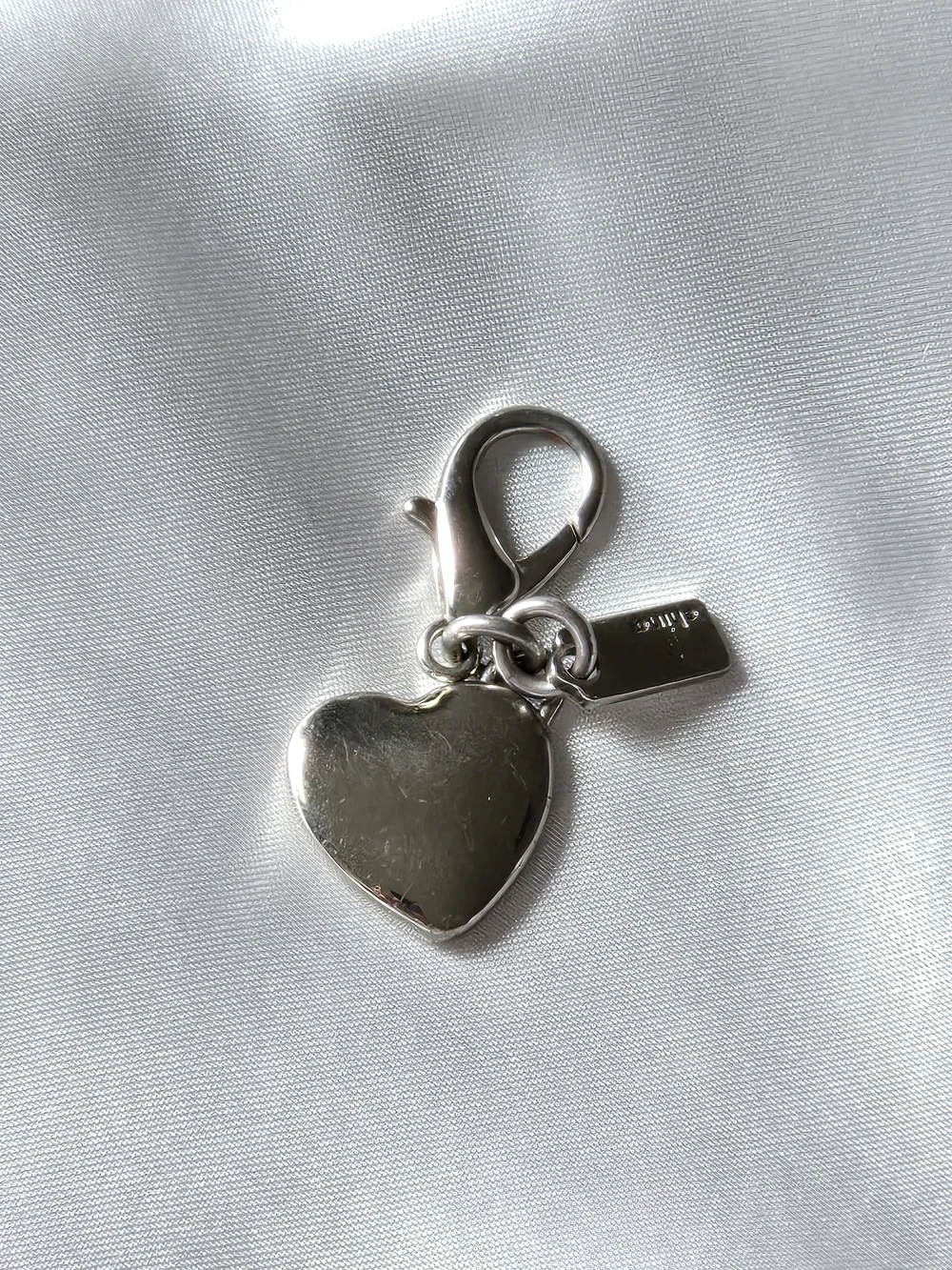 Coach Silver Heart Bag Charm